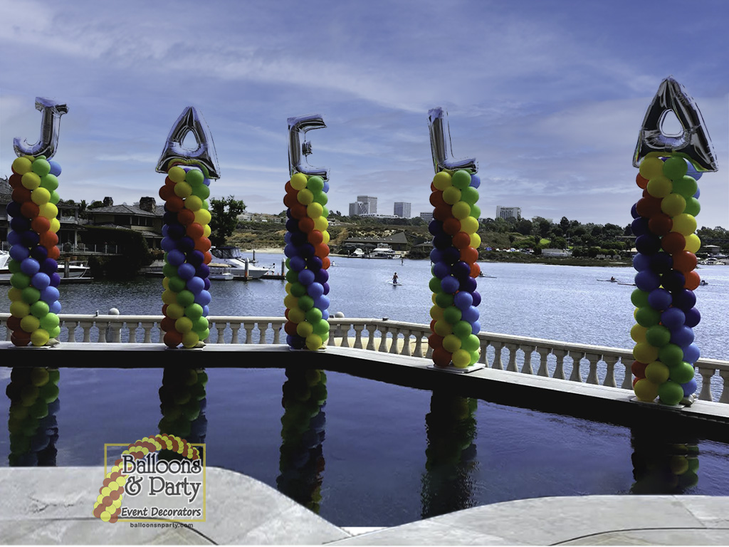 An Epic Rainbow Balloon Pool Party  Pool birthday party, Pool party  decorations, Pool party themes